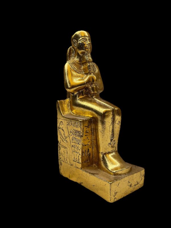 God Ptah Statue: Rose & Black Granite Replica, Egyptian Decor