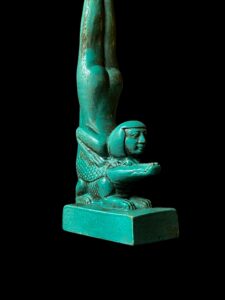 Porcelain Egyptian God Sobek Statue: Crocodile God of the Nile - Image 1