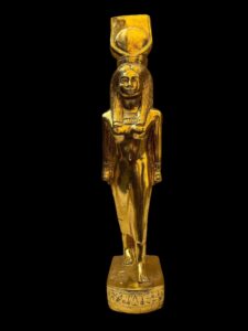 Gold Manifest Handmade Goddess Hathor Statuette , Statue for the Egyptian Goddess Venus - Image 1