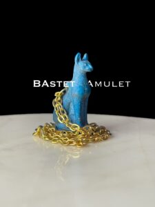 Porcelain pendant for Bastet cat, Ancient Egyptian Goddess Bastet Amulet, Home decor statues made in Egypt, Cat Amulets - Image 1