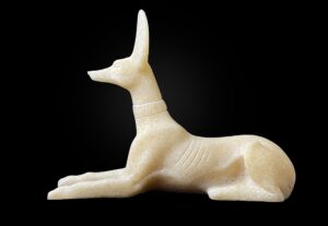 Alabaster Statue: Egyptian God Anubis, Jackal of Afterlife - Image 1