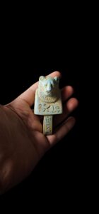 Hand-Carved Sekhmet Stone Amulet: Egyptian Goddess Pendant - Image 1