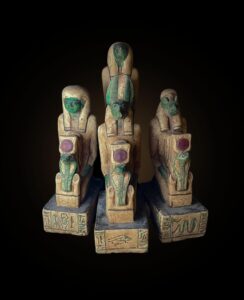 Ancient Egyptian Canopic Jars: Sons of Horus Stone Figurines - Image 1