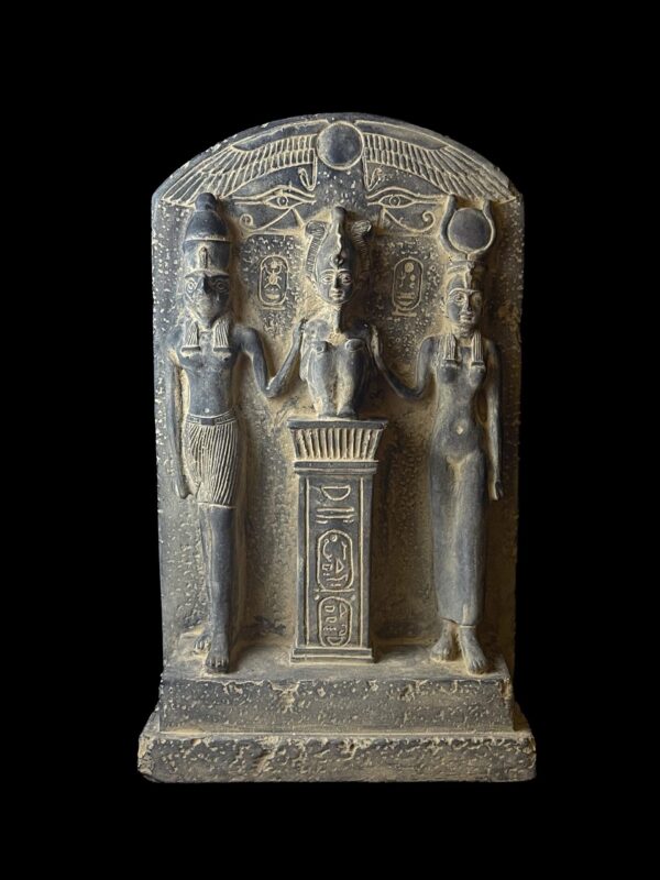 Triad of Osorkon: Osiris, Isis, & Horus Statue