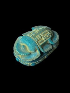 Large Egyptian Scarab, The decorative Good luck scarab in Ancient Egypt. - Image 1