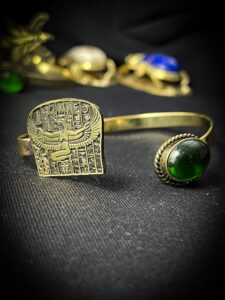 Goddess Isis Upper Arm Cuff, Elegant Egyptian Inspired Jewelry, Goddess Isis Inspired Arm Cuff,Egyptian handmade gifts. Isis armlet - Image 1