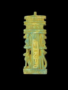 Egyptian Djed pillar symbol of God Osiris and God Osiris wall hanging. Egyptian wall art. with Goddess Bastet and Egyptian Baboon - Image 1