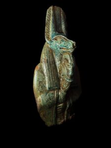 Flame Stone Anubis Statue: Egyptian God of Afterlife - Image 1