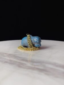 Porcelain Egyptian Hippopotamus Amulet: Museum Replica - Image 1