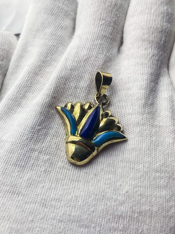 Brass Egyptian Lotus Flower Pendant