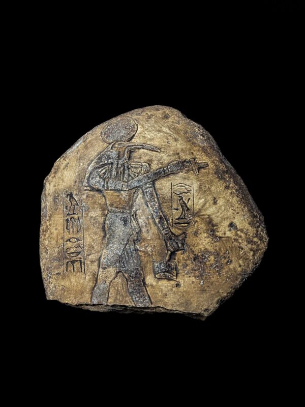 Vintage Egyptian God Thoth Rock: Decorative Altar Stone
