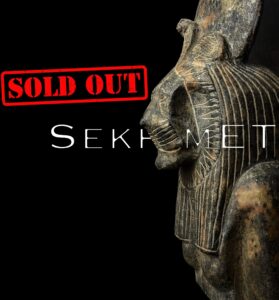 Hand Carved Granite Sekhmet Statue - Egyptian Lion Goddess Figurine - Image 1