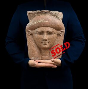 Handmade Granite Goddess Hathor Statue: Egyptian Altar Decor - Image 1