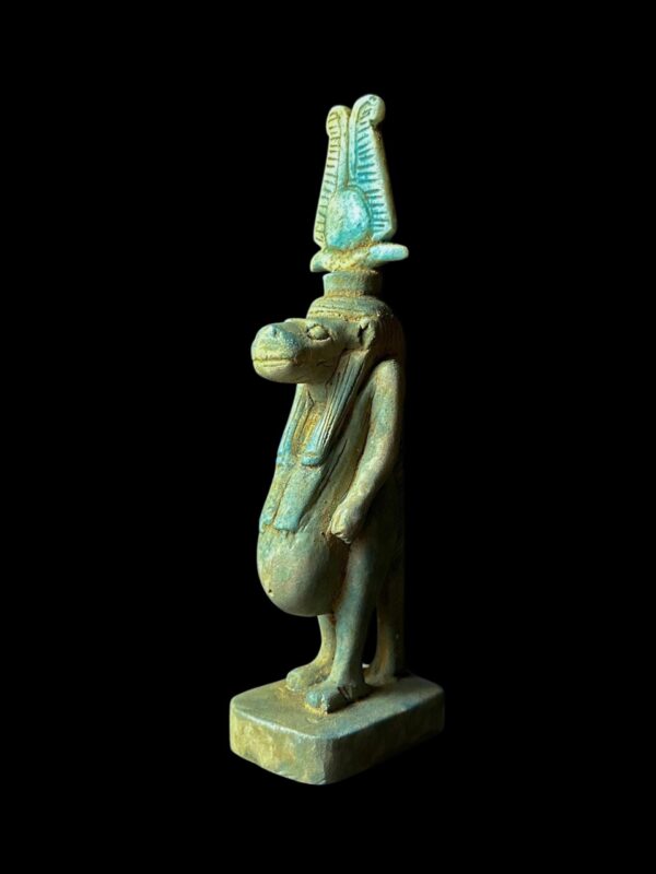 Handmade Egyptian Goddess Taweret Statue: Sobek Crocodile Symbol