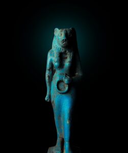 Porcelain Egyptian Goddess Sekhmet Statue - Image 1