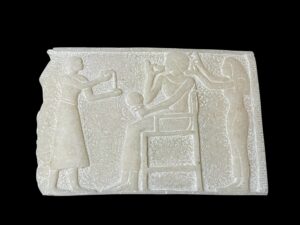 Alabaster Egyptian Art Relief: Mythology Home Decor - Image 1