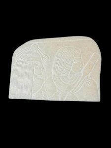 Alabaster Egyptian Art Relief: Ancient Mythology Home Decor - Image 1