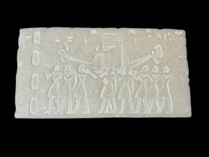 Alabaster Ancient Egyptian Relief: Mythology Wall Art - Image 1