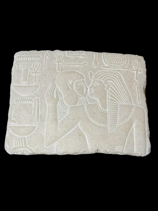 Alabaster Ancient Egyptian Art Relief: Mythology Home Decor