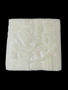 Alabaster Ancient Egyptian Art Relief: Mythology Home Decor - Image 1