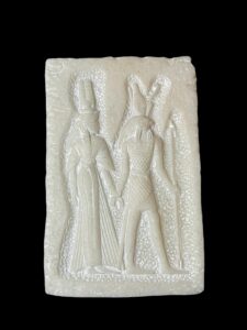 Alabaster Relief: Ancient Egyptian God Horus Wall Art - Image 1