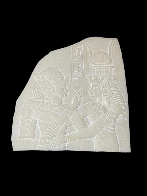 Alabaster Egyptian Art Relief: Ancient Mythology Home Decor
