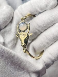 Handcrafted Goddess Hathor Bracelet: Egyptian Spiritual Jewelry - Image 1
