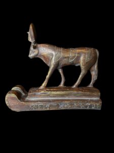 Goddess Hathor Cow Statue: Vintage Egyptian Stone - Image 1