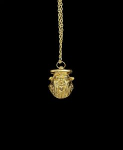 Hand-Carved God Bes Amulet Pendant Necklace - Image 1