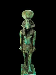 Vintage Ram God Khnum Statue: Ancient Egyptian Decor - Image 1