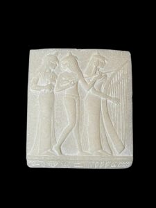 Ancient Egyptian musician scene in Egypt , Egyptian decor relief - Image 1