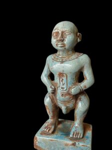 Ancient Egyptian dwarf statue made of Flamestone - Image 1