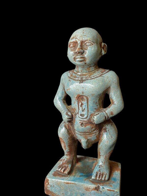 Ancient Egyptian dwarf statue made of Flamestone