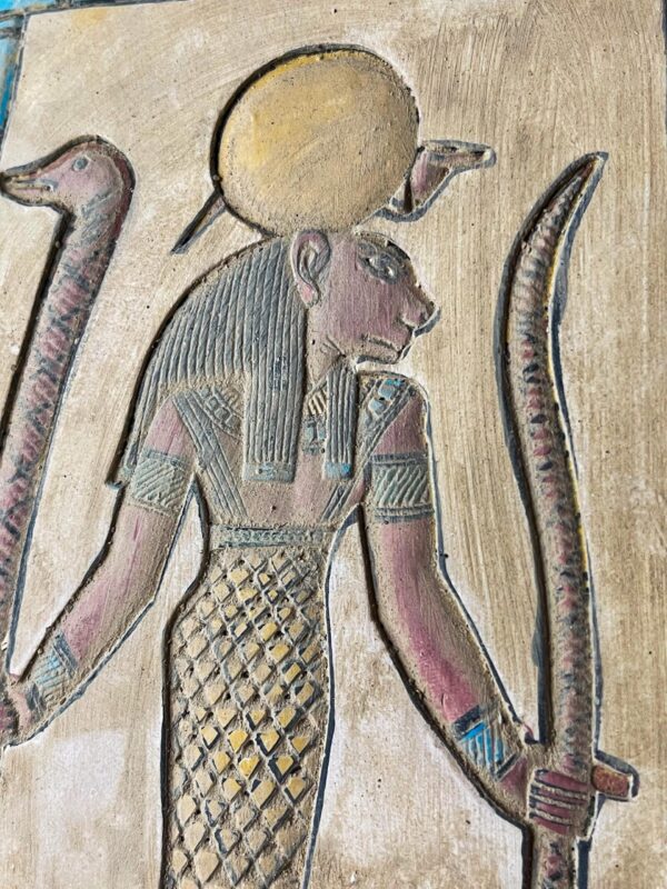 Lioness Goddess Tefnut carved on old Stone