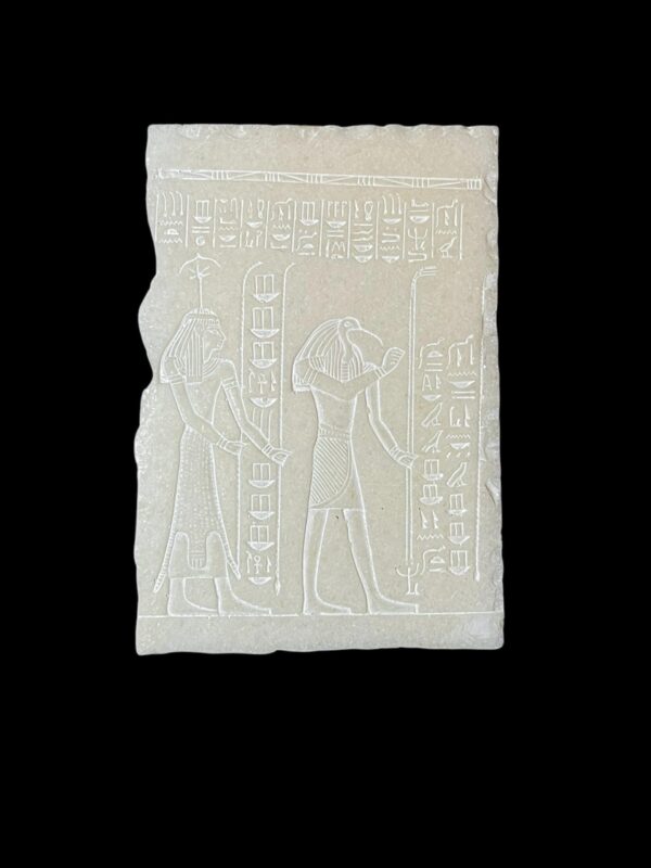 Egyptian God Thoth & Seshat Wall Relief: Home Decoration