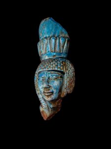 Handcarved Flamestone Egyptian Queen Statue: Rare Ancient Model - Image 1