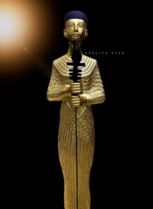 Rose & Black Granite God Ptah Statue: Egyptian Replica Sculpture - Image 1