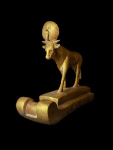 Goddess Hathor Cow Statue: Vintage Egyptian Stone - Image 1