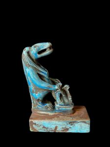 Handmade Egyptian Goddess Taweret Statue with Cobra - Image 1