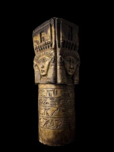 Egyptian Goddess Hathor Column Replica - Dendera Temple Art - Image 1