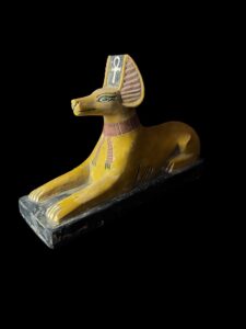 Wooden Anubis Statue: Egyptian God Guardian Dog Figure - Image 1