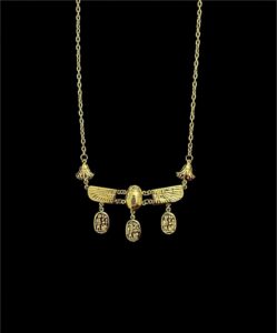 Egyptian Scarab Pendant Necklace: Ancient Style Pectoral - Image 1