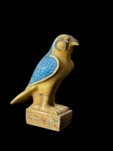 Basalt Egyptian God Horus Statue: Falcon God of Sky Art - Image 1