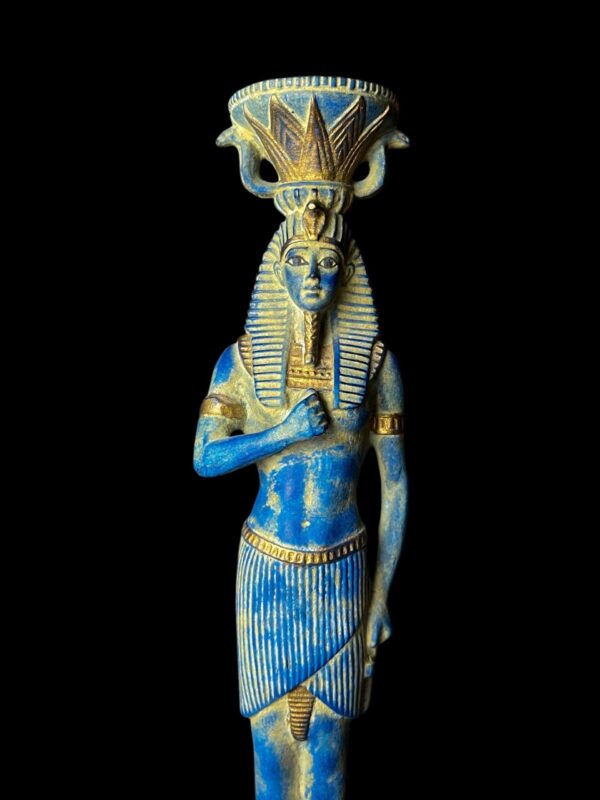 Egyptian King Tutankhamun Candle Holder: Pharaonic Statuette