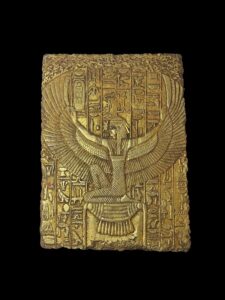 Ancient Egyptian Wall Reliefs featuring the famous Goddess Isis, winged Goddess Isis relief. - Image 1