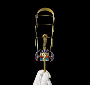 Golden Hathor Sistrum: Ancient Egyptian Musical Instrument - Image 1