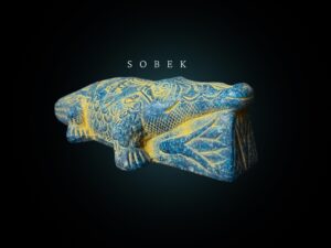 Granite Egyptian God Sobek Crocodile Statue - Image 1