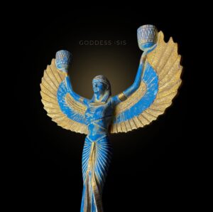 Vintage Goddess Isis statue, unique Isis goddess Statue. - Image 1
