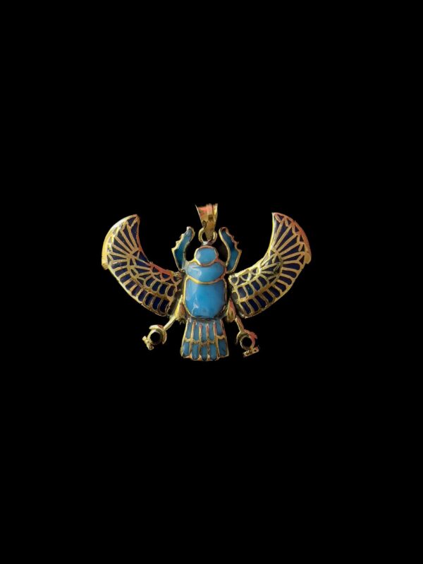Egyptian Scarab pendant necklace, The decorative Good luck scarab in Ancient Egypt.