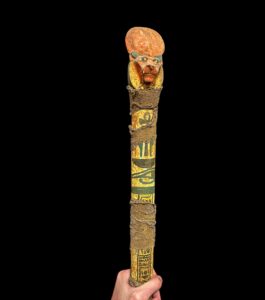 Sceptre staff, Head of Sekhmet Waz sceptre. Ancient Egyptian waz-scpetre - Image 1